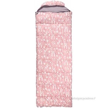 HYAN Sac de Couchage Sac de Couchage rectangulaire Adulte 4 Saisons Sac de Couchage en Coton pour Coton pour Excursion en Plein air Rose Gris Matelas Color : Pink Taille : 1.85kg