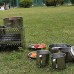 Keen so Grand Pot de Cuisson 8 Pièces en Acier Inoxydable Barbecue Bol Camping Ustensiles de Cuisine Pique-Nique Portable Extérieur Pliant Pot Ensemble