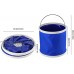 Les-Theresa 2 pièces Bleu 9L Seau Pliable Portable Seau Pliant conteneur d'eau pour Camping randonnée pêche Lavage de Voiture