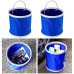 Les-Theresa 2 pièces Bleu 9L Seau Pliable Portable Seau Pliant conteneur d'eau pour Camping randonnée pêche Lavage de Voiture