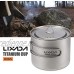 Lixada Titanium Cup Pot Ultralight Portable Cup Pot Suspendu avec Couvercle et poignée Pliable Camping en Plein air Randonnée pédestre 900ml