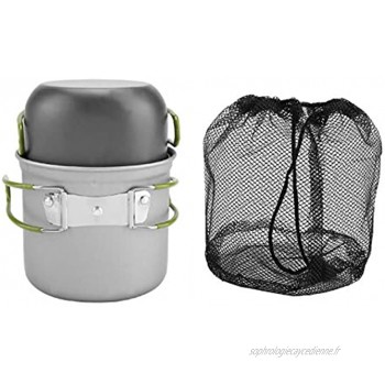 Pot en Aluminium Batterie de Cuisine Portable Pratique 2 pièces Ensemble Solide résistant aux Hautes températures et pour la randonnée en Camping