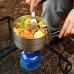 JVSISM Casseroles de Pique-Nique ExtéRieures en Acier Inoxydable 1.5L Montagne Barbecue Cuisson Ustensiles de Cuisine Pots Pliants Cuisine de Camping Portable