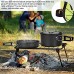 kitwin Kit de Casseroles Camping Réchaud Camping Pot Poêle Ustensiles de Cuisine de Camping en Aluminium Durable Compact Portable Pliable pour 2-3 Personnes Pêche Randonnée Pique-Nique