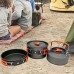 Life up Kit de Casserole Camping Batterie Cuisine Camping avec Mini Réchaud Gaz Ultraléger Aluminium Camping Poêlé pour 1-2 Personne Pêche Survie Randonnée Outdoor Pique-Nique