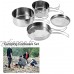 iFCOW Lot de 4 ustensiles de cuisine portables en acier inoxydable pour camping pique-nique extérieur