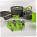 Ustensiles de RANDO Pot Kit pique-nique Outils de cuisine Ensemble pour la randonnée Trekking vert Accessoires de camping pour camping en plein air de pique-nique