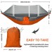 BestCool hamac de Voyage en Plein air Camping Hamac moustiquaire hamac Portable en Nylon de Parachute pour Voyage randonnée Plage Jardin 300 kg capacité de Charge 260X140cm 102.3X55.1in