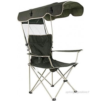 Chaise de Camping et de Sport Portable Chaises de Patio Pliantes Portables et durables Chaise de Camp avec auvent d'ombre et Porte-gobelet Respirant Confortable Robuste résistance à la déchirure pou