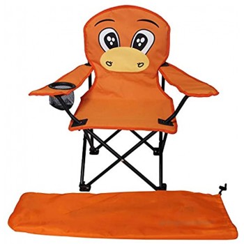 Chaise de pêche pour enfant Orange Chaise de camping pliable Motif taupe Avec porte-gobelet et sac