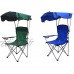 Chaises de camping pliantes avec auvent et sac de transport chaise portable de protection contre le soleil chaise de jardin de plage de pêche chaises de camping rouge