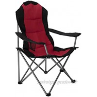 HOMECALL Chaise de camping pliable avec porte-gobelet noir rouge