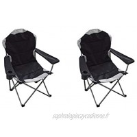 Hyfive Chaise de Camping Pliante Noir 2 chaises