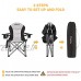 KingCamp Chaise Pliable de Camping Chaise de Plage Pliante Siège de Luxe à Support Lombaire avec Sac Isotherme & Support de Tasse d'Accoudoir pour Pique-Nique Plage Randonnée Pêche