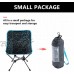 Portal Chaise de Camping Pliante Ultralégère en Aluminium Dossier Haut Confortable pour Randonnée Pêche Pique-Nique Noir