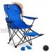 Relaxdays bleu Chaise de camping pliante repose-pieds porte-boissons 120 kg fauteuil pliable pêche