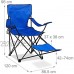 Relaxdays bleu Chaise de camping pliante repose-pieds porte-boissons 120 kg fauteuil pliable pêche