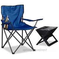Relaxdays Chaise de Camping Pliable avec accoudoirs Porte-Boisson Dossier Confortable HxlxP: 81 x 78 x 50 cm