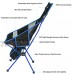 URPRO Chaise de camping pliante légère avec appuie-tête et poche double face à dossier haut pour randonnée voyage pique-nique pêche bleu