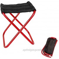 Seully Tabouret Pliant D'extérieur Portable Petite Chaise de Camping en Aluminium Ultraléger Support en 100 kg Pêche Camp Voyage Randonnée Pique-niques 30 x 27,5 x 31 cm Rouge