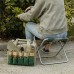 Tabouret de jardin pliable avec sac à outils de jardinage amovible petite chaise multi-usage idéal pour le camping la pêche les sports de plein air