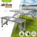 AKTIVE 52887 135 x 86 x 67 cm Pique-Nique Valise Pliante chaises Table Camping Pliable en Aluminium Multicolore