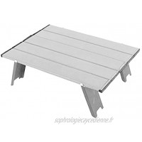 AUTUUCKEE Table pliante de camping en plein air mini table pliante ultralégère en aluminium pour intérieur et extérieur camping randonnée pique-nique argent