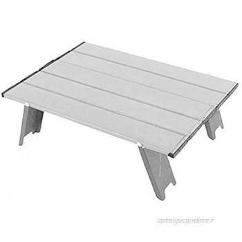AUTUUCKEE Table pliante de camping en plein air mini table pliante ultralégère en aluminium pour intérieur et extérieur camping randonnée pique-nique argent