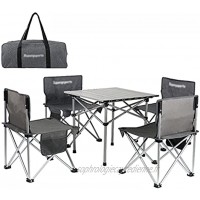 BBGS Poids Léger Portable Chaise de Table de Camping Ensemble de Table Pliante en Aluminium Tables À Enroulement Compactes pour Camping en Plein Air Randonnée Pique-Nique Randonnée Pédestre