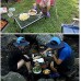 MARMODAY Petite table de camping pliable noire pour pique-nique plage repas en plein air robuste et stable