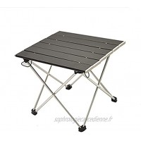 MARMODAY Petite table de camping pliante noire Charge maximale : 15 kg
