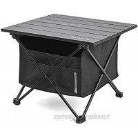MARMODAY Petite table de camping pliante portable avec sac de rangement Noir