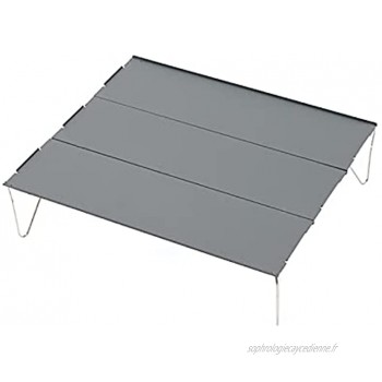 MARMODAY Petite table de camping portable pliable en aluminium avec sac de rangement Facile à transporter 3 pièces Gris