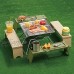 MARMODAY Petite table de camping portable pliante pour randonnée pêche vert robuste et stable