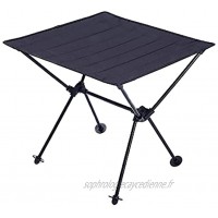 MARMODAY Petite table de camping portable pour randonnée voyage cuisine plage randonnée noir