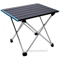MYBOON Table de Pique-Nique Portable Pliante en Plein air Table de Camping en Aluminium avec Sac de Transport Facile Bureau de Camping de Camping en Plein air à l'intérieur Bleu
