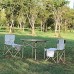 PUCHIKA Table de camping avec 2 chaises et sac de transport table de voyage en aluminium table portable pour camping pique-nique jardin facile à plier vert olive et blanc 60 x 25 x 20 cm pliée.