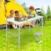 Qianglin Table de Camping Pliante Table de Pique-Nique Portable avec poignée de Transport réglable en Hauteur 40-69.5cm pour Camping randonnée Voyage Pique-Nique