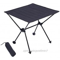 Table de camping pliante portable en aluminium Table légère pour camping pique-nique barbecue plage pêche randonnée 49 x 49 x 46 cm
