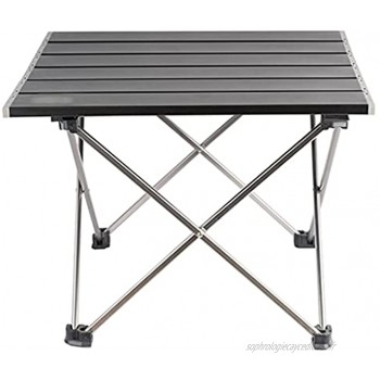 Tables de Camping de Pique-Nique extérieure en Alliage d'aluminium de Camping Pliante Portable Auto-Conduite Auto-Lumineuse Petite Color : Black Size : 39.5 * 35 * 29cm