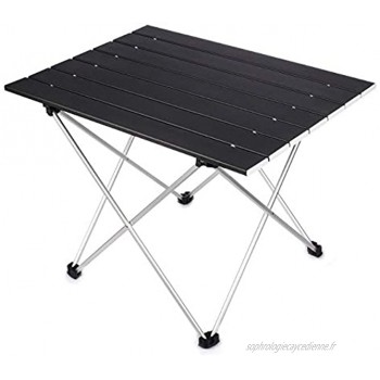 WHT Mini Table Camping Pliante en Aluminium avec Sac de Transport L39.5cm*W35cm*H32cm