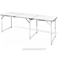 WUTINGKONG Taille pliée: 60 x 60 x 10,5 cm L x l x H Camping & randonnée Table Pliante de Camping en Aluminium avec Hauteur Ajustable