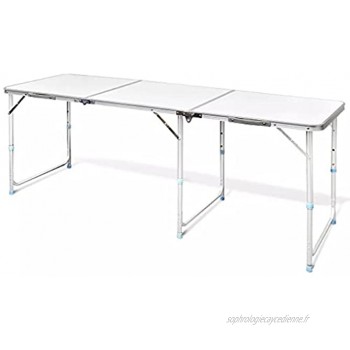 WUTINGKONG Taille pliée: 60 x 60 x 10,5 cm L x l x H Camping & randonnée Table Pliante de Camping en Aluminium avec Hauteur Ajustable