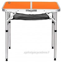 WYDMBH Table Pliante Camping Camping Pliant Table de Camping réglable Alliage d'aluminium léger de la Chaise de Pliage extérieur Portable Color : Orange