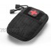 Abaodam Sac médical portable pour accessoires d'urgence trousse de premiers secours pochette de rangement pour téléphone portable sans autocollant en forme de croix noir