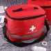 Uniquk Ensemble de Secours Extérieure Sac de Camping Sportif Sac de Survie d'urgence Médicale à Domicile Sac à Bandoulière avec Symbole de Croix Frappant en Nylon Rouge