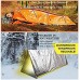 Hinleise Sac de couchage d'urgence thermique étanche Couverture de survie pour camping randonnée 2 pièces