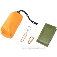 JSCARLIFE Sac de couchage de survie sac de bivouac d'urgence imperméable léger en Mylar portable pour camping et randonnée