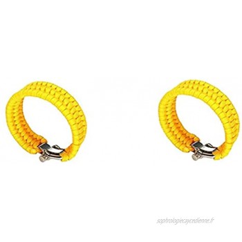 1 paquet de survie paracord bracelet en acier inoxydable réglable bracelet parachute pour randonnée en plein air Chasse de camping Bit d'outils flexible jaune