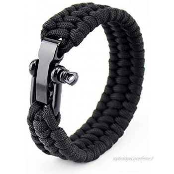Asuthink Bracelet de Survie Bracelets pour Homme Bracelet paracorde en Acier Inoxydable Militaire Paracorde pour randonnée Camping Aventure